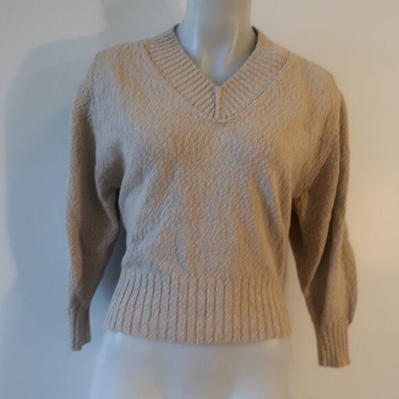 NWT Womens The Reset R Label Neutral The Smarty Cotton Boucle Sweater XS - Picture 1 of 8
